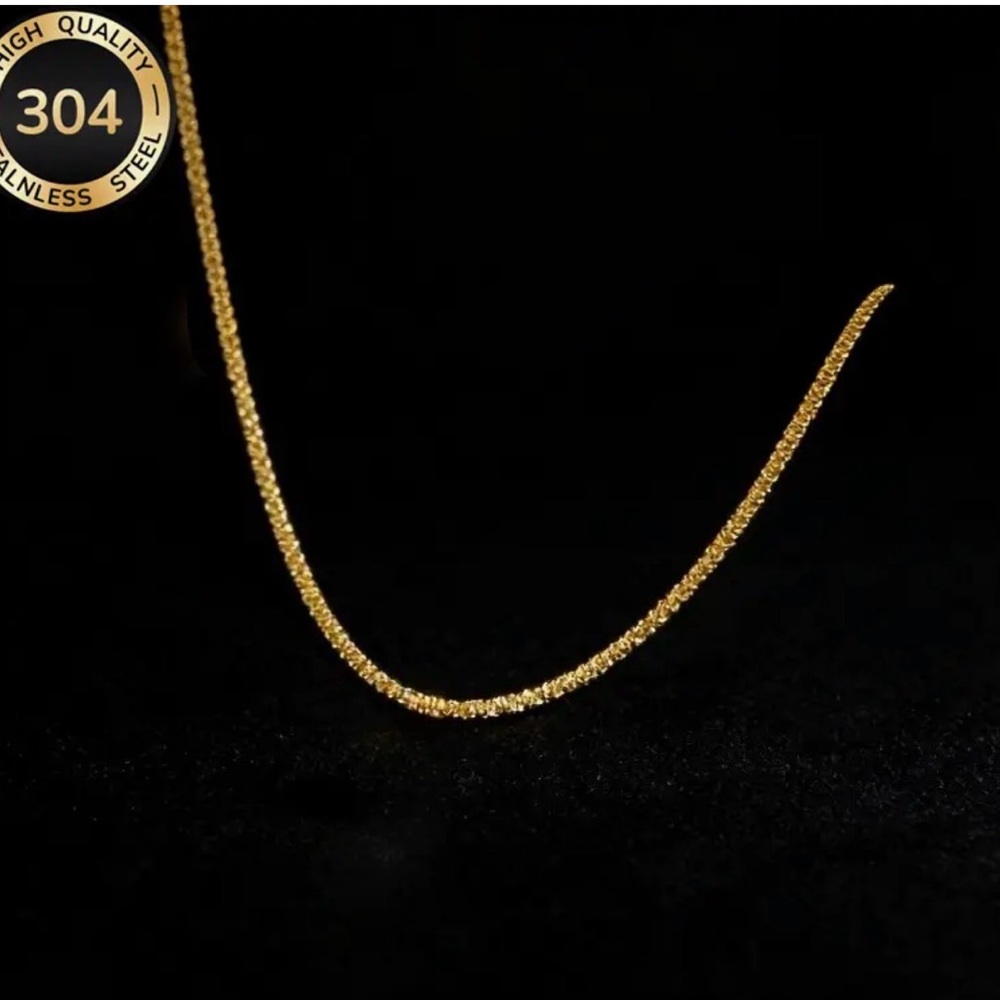 18K Gold Plated 304 Stainless Steel Twist Chain Necklace Elegant Women's Jewelry - Picture 9 of 13